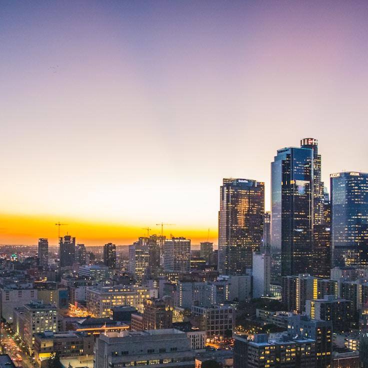 City skyline in Madrid, Spain